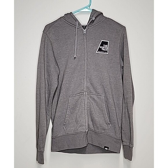 THE NORTH FACE MEN'S FULL ZIP PATCHES HOODIE Gray MENS S SMALL A3MCB - Picture 1 of 7